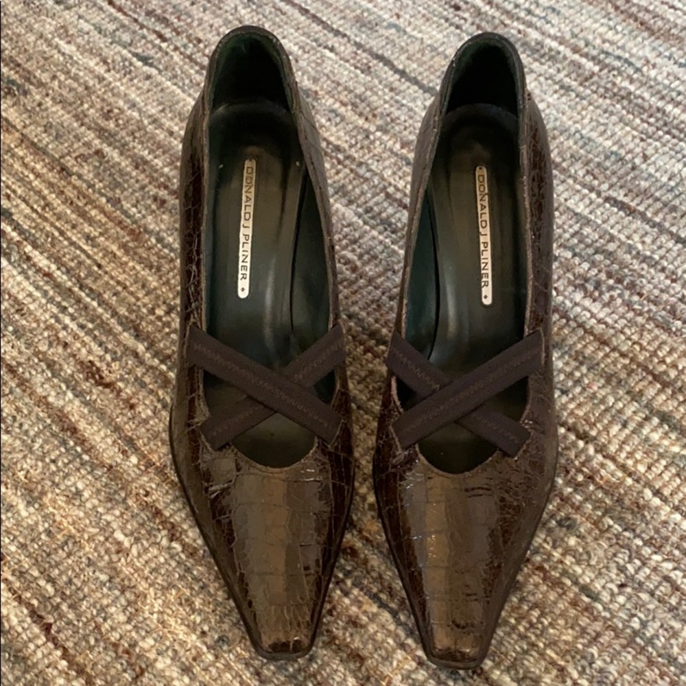 Donald J Pliner Croc Embossed Heels